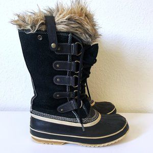 Sorel Joan of Arctic NL1540-010 Leather Faux Fur Waterproof Insulated Snow Boots